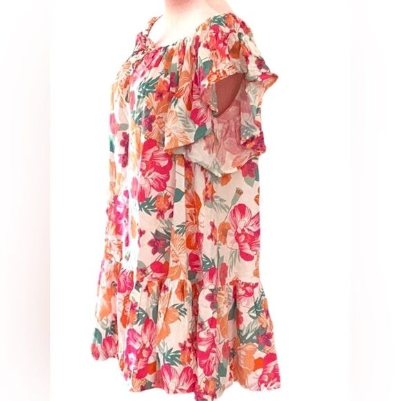 RACHEL ZOE DRESS SWIMWEAR BATHING SUIT COVERING SMALL OFF THE SHOULDER BRIGHT - Picture 2 of 6